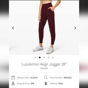 Lululemon Align jogger, size 4